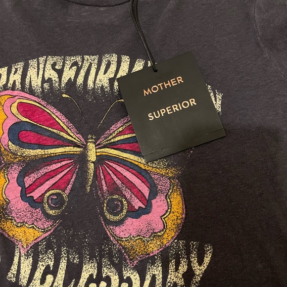 Black MOTHER Graphic Tee with Butterfly Design - Picture 4 of 4